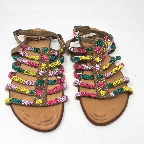 Antik Batik Multicolor Beaded Sandals 40 - Picture 1 of 4